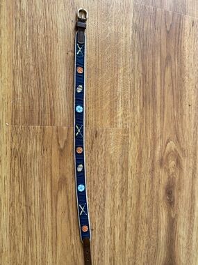 Talbots Navy Kids Belt with Multicolor Sports Stitching